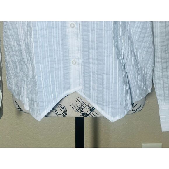 NWT Monterey Bay Women's White Button Up Blouse 12 - Picture 4 of 9